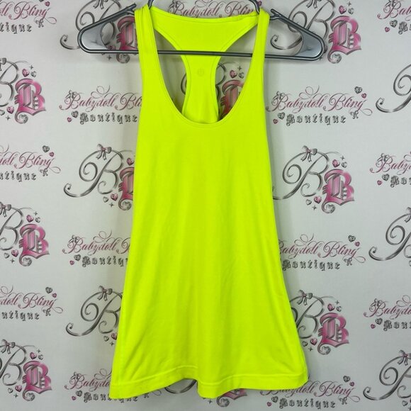 Lululemon Athletica tank top racer back bright Neon Yellow Tank Top - Picture 1 of 8